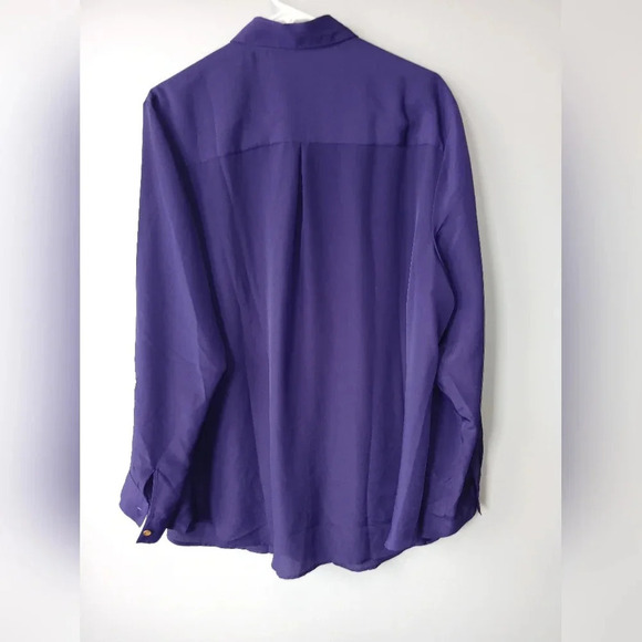 Coldwater Creek women's 2X long sleeve purple button down blouse office … - Picture 2 of 6